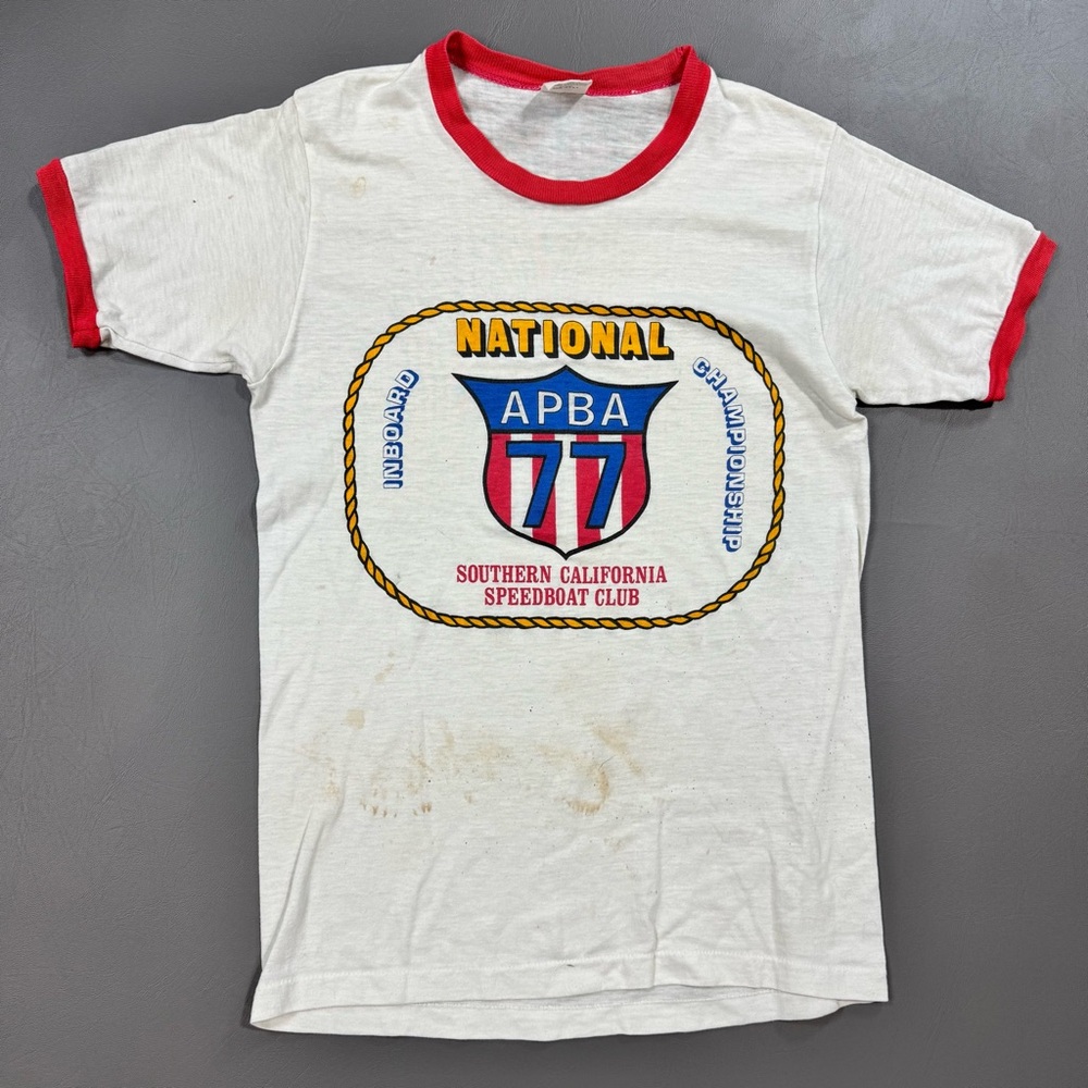 Vintage 1977 APBA National Championship Ringer Tee Single Stitch